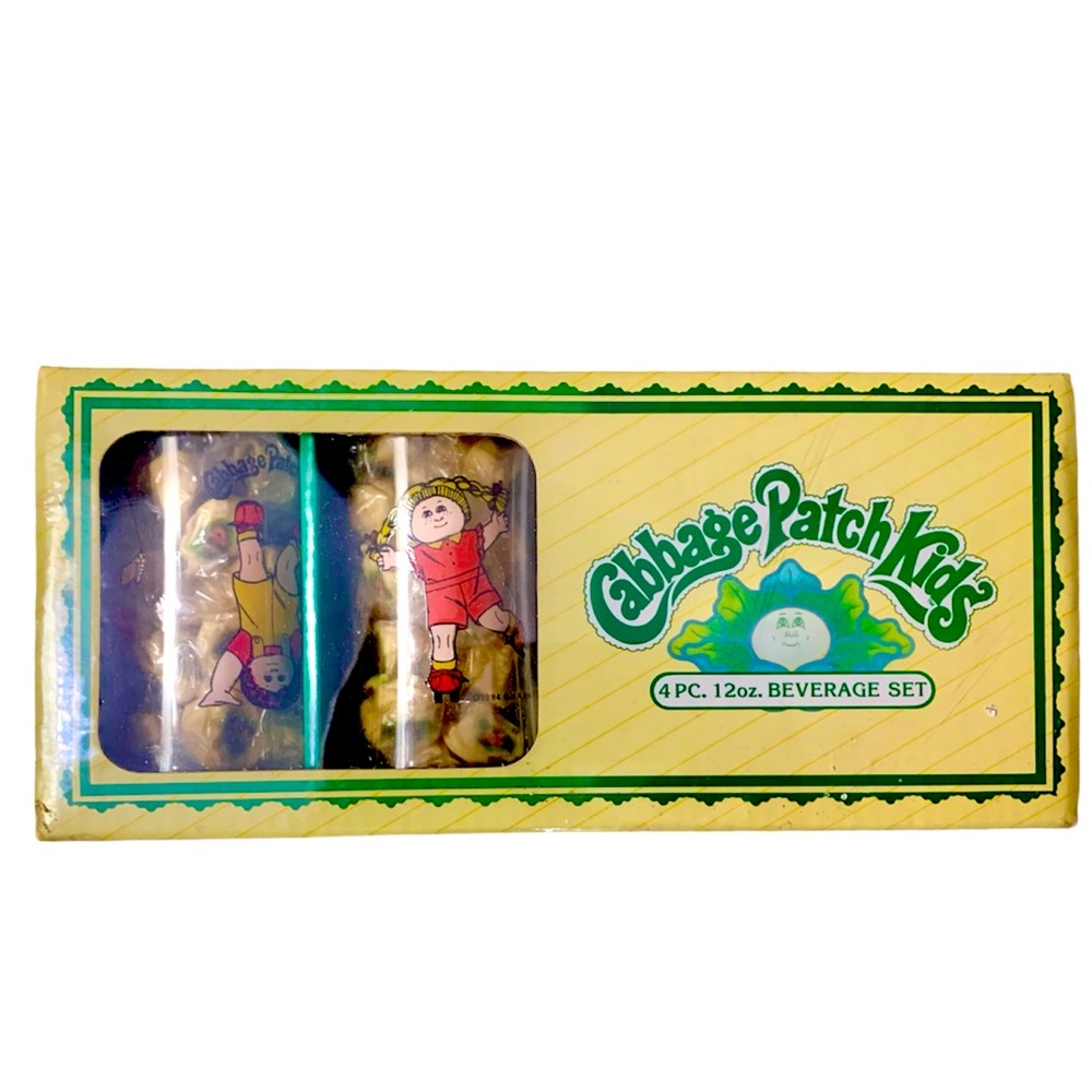 🥬NIB-Shrink Wrapped-Vintage-1983-Cabbage Patch Kids Glasses-Set of 4